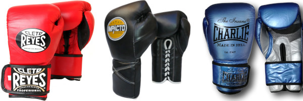 Tres tipos de guantes de boxeo según el cierre